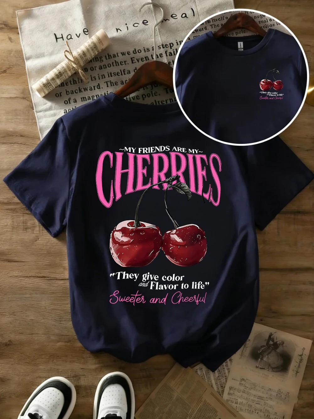 Summer Sweeter Cherries Prints T-Shirts