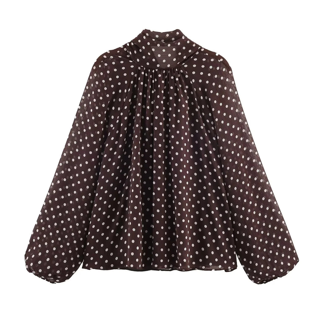 Polka Dot High Collar