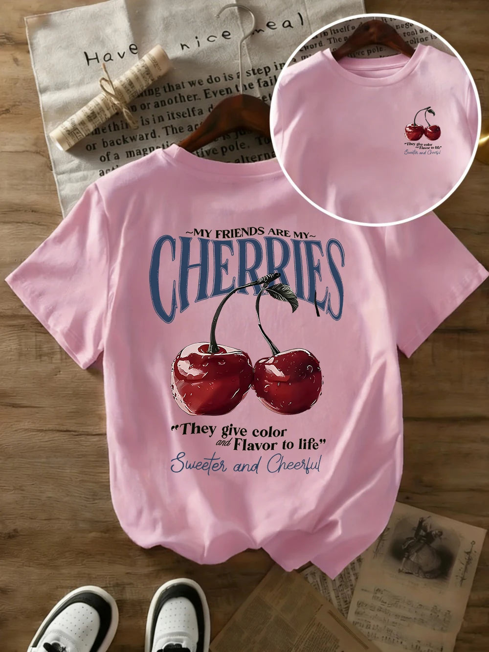 Summer Sweeter Cherries Prints T-Shirts