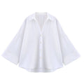 Asymmetric Hem Button Women's Shirts