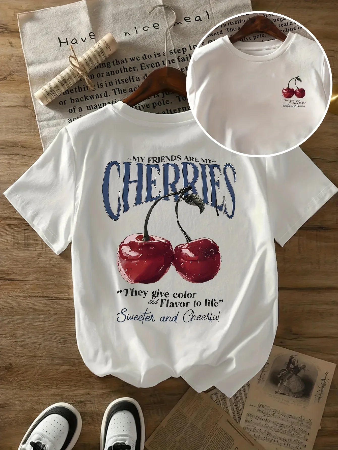 Summer Sweeter Cherries Prints T-Shirts