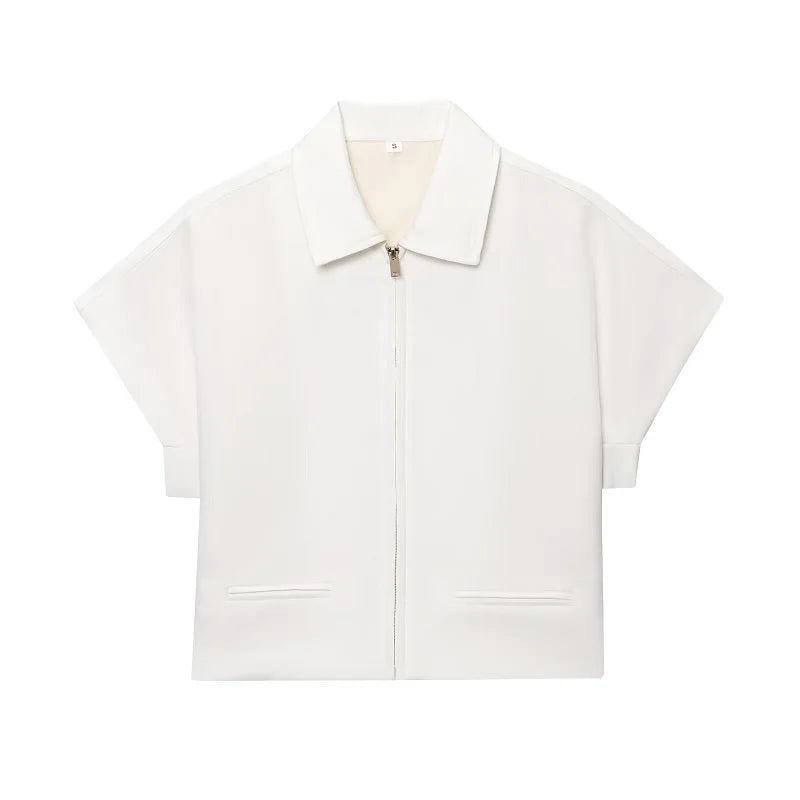 Women's Cropped Summer Jacket Short Sleeve
