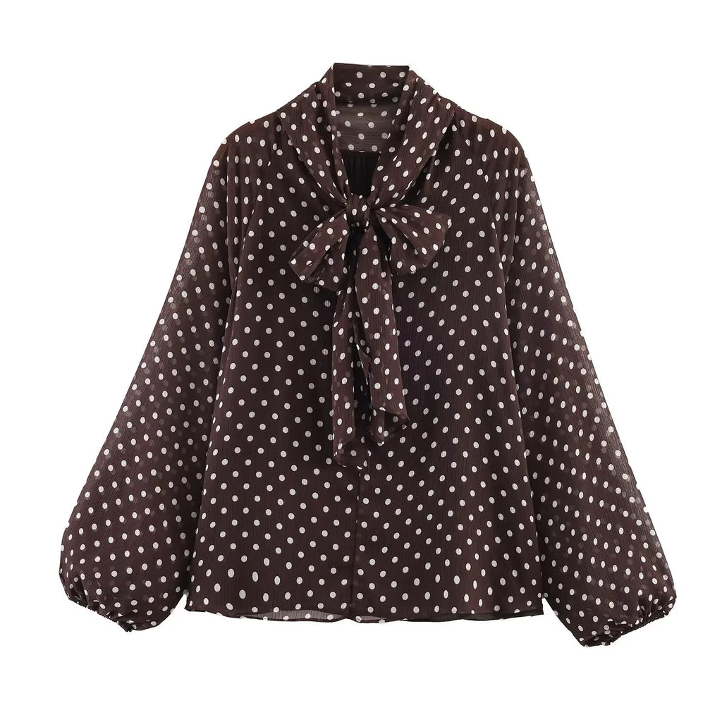 Polka Dot High Collar