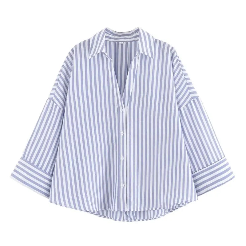 Asymmetric Hem Button Women's Shirts