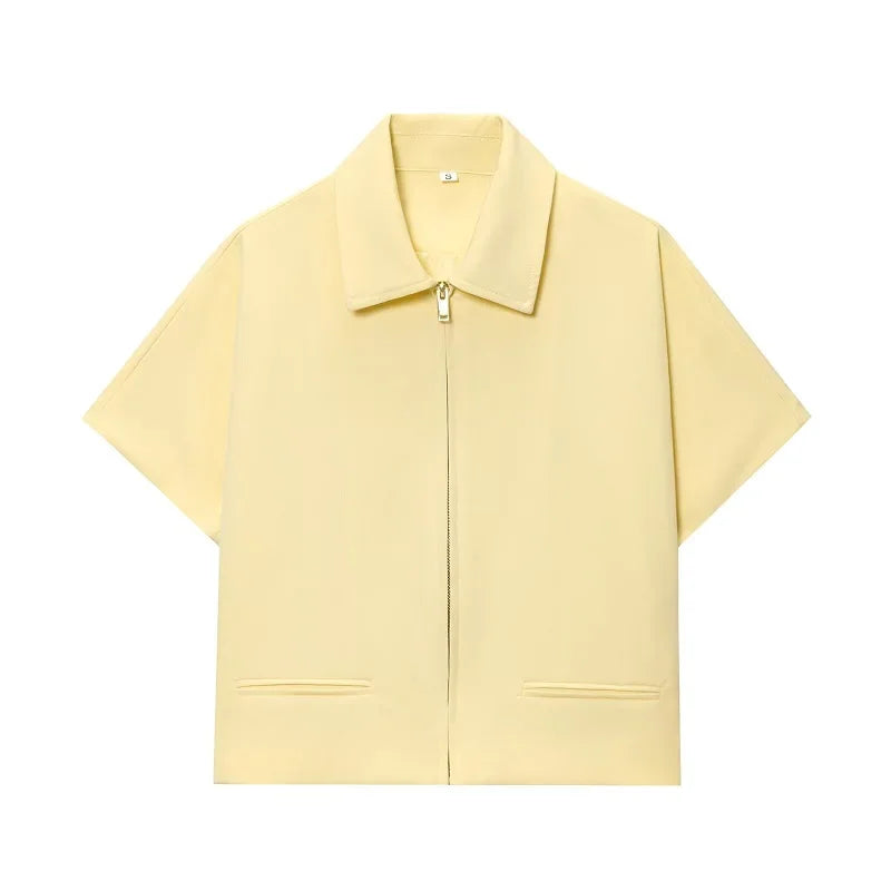 Women's Cropped Summer Jacket Short Sleeve