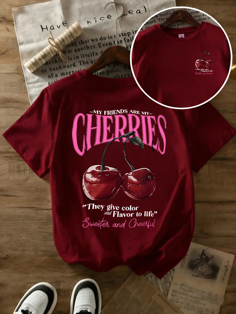 Summer Sweeter Cherries Prints T-Shirts
