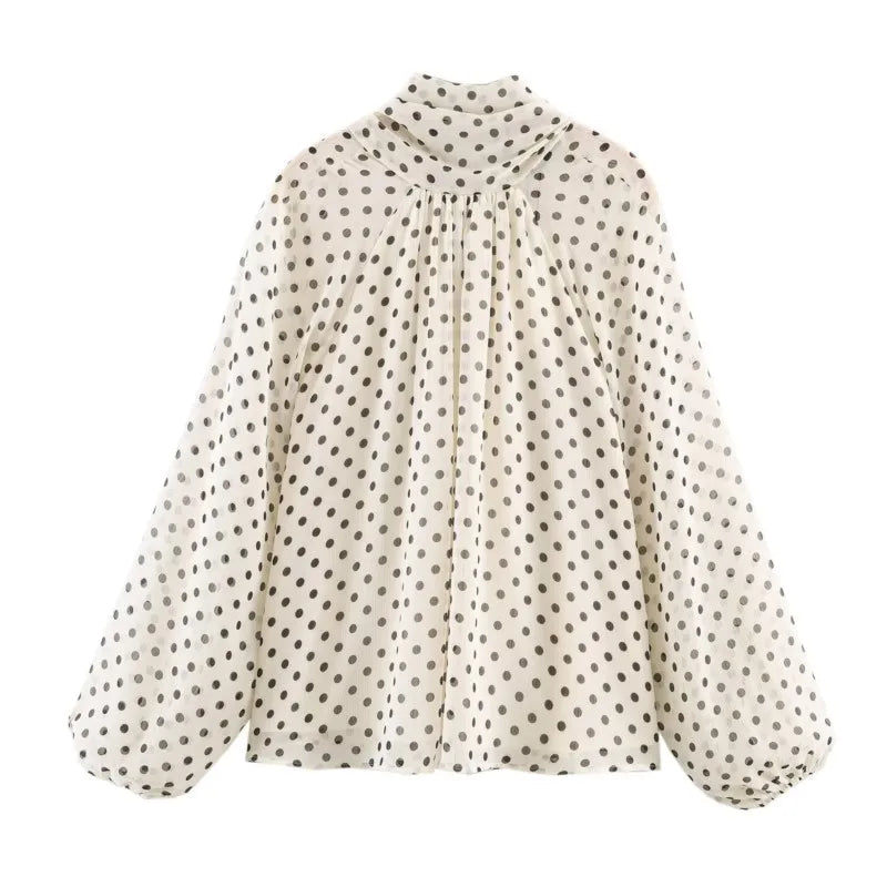 Polka Dot High Collar
