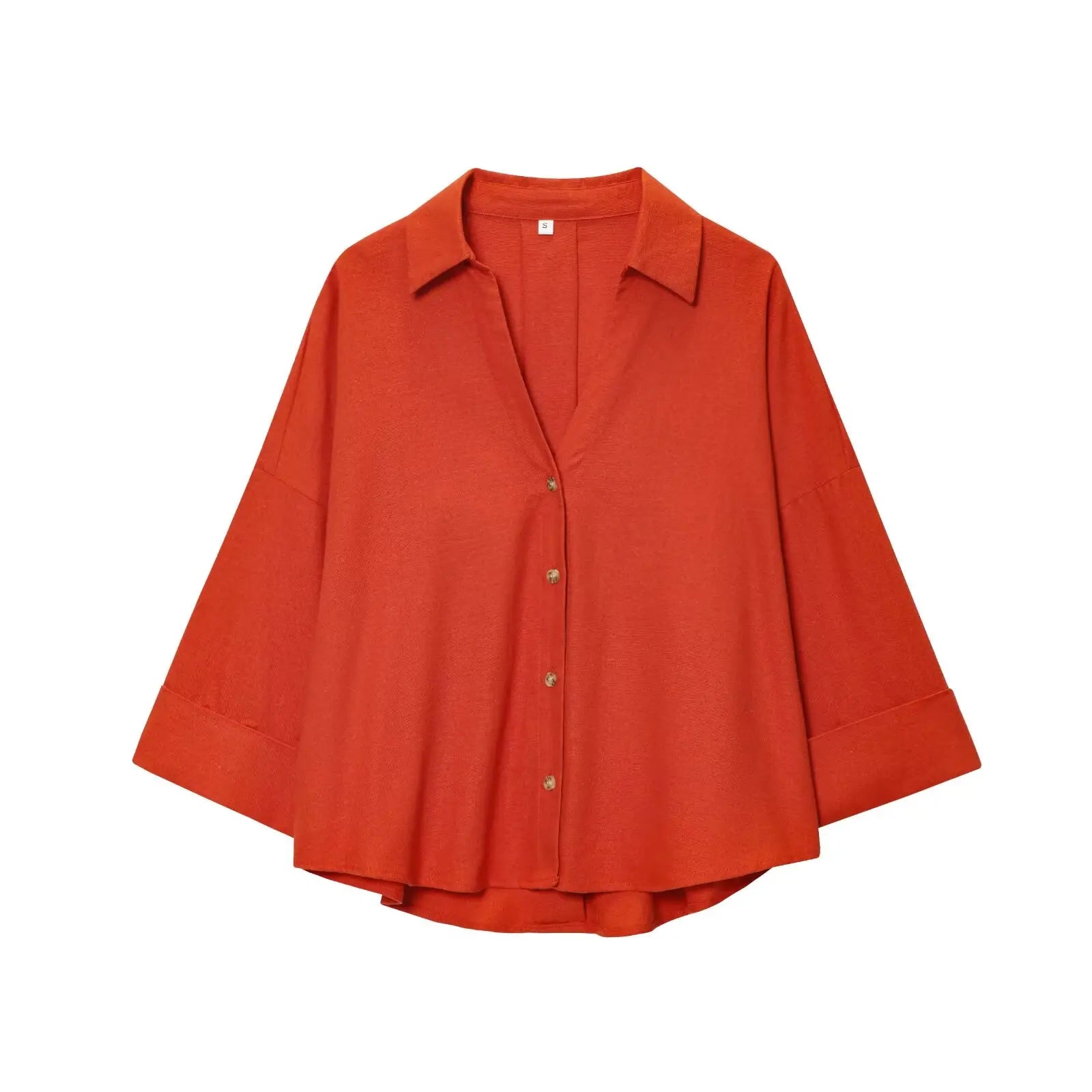 Asymmetric Hem Button Women's Shirts