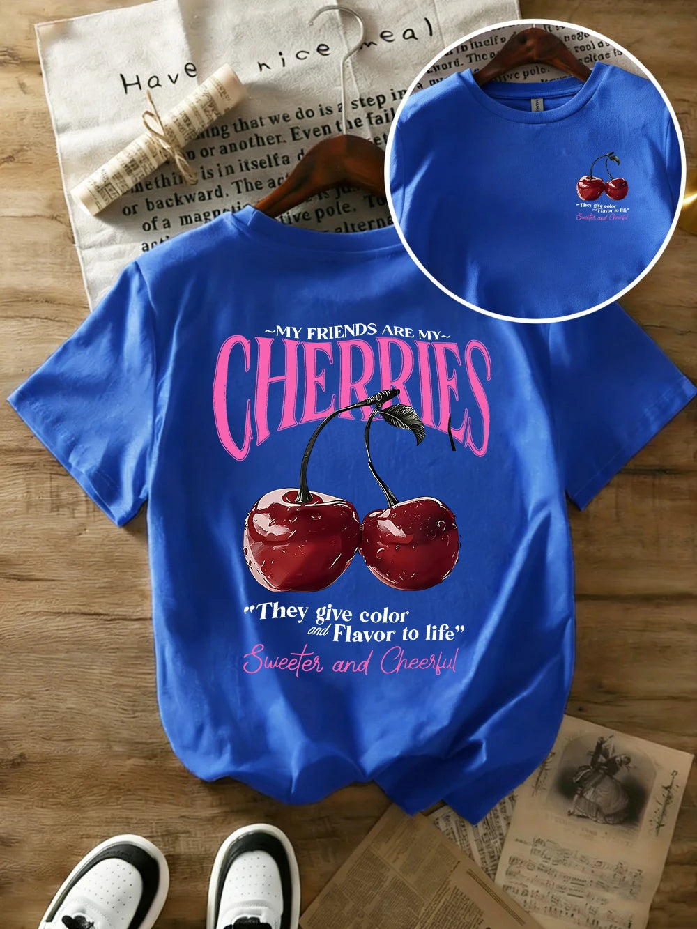 Summer Sweeter Cherries Prints T-Shirts
