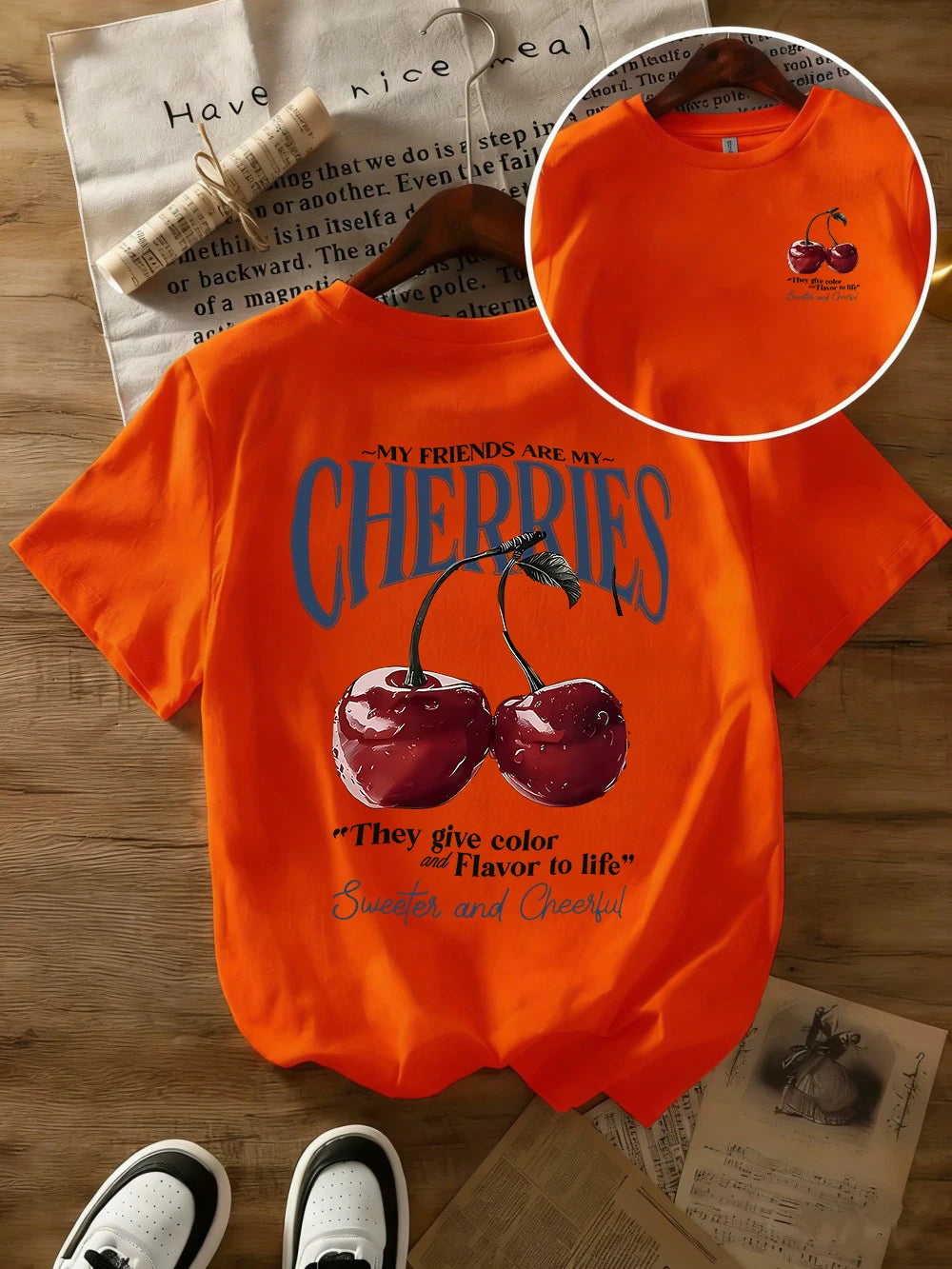 Summer Sweeter Cherries Prints T-Shirts