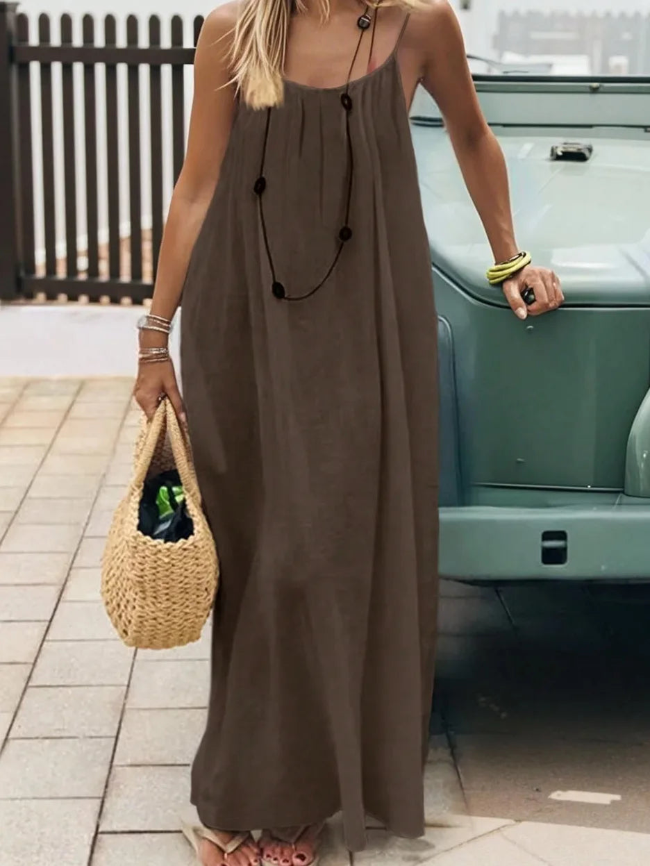 Loose-Fit Spaghetti Strap Dress