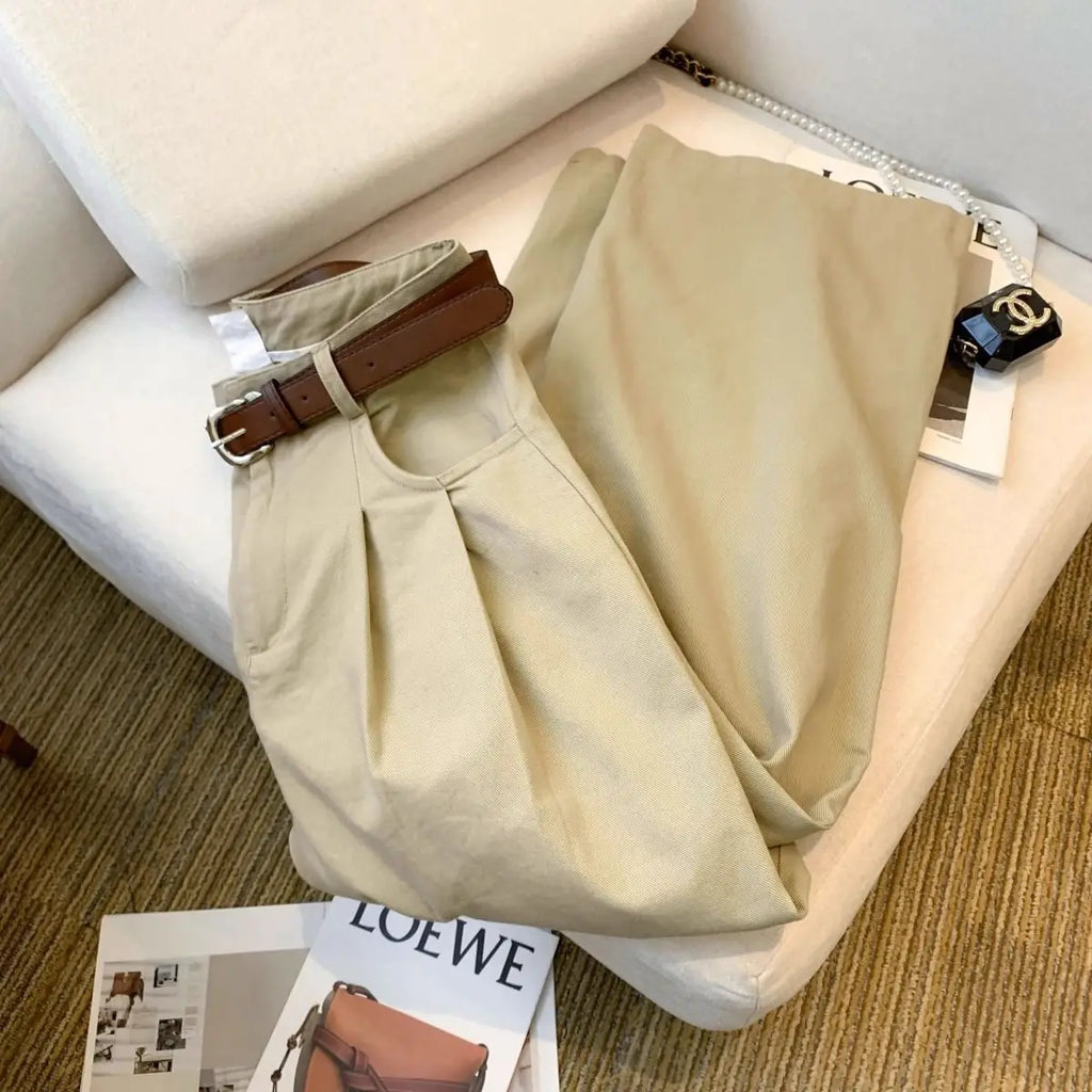 White High-Waist Wide Leg Jeans