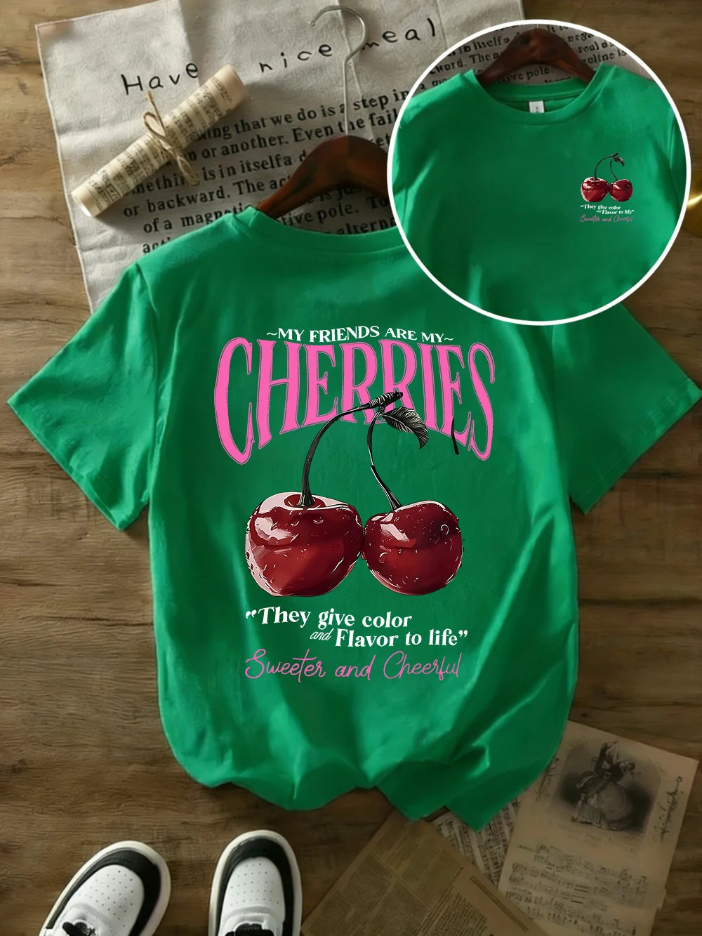 Summer Sweeter Cherries Prints T-Shirts