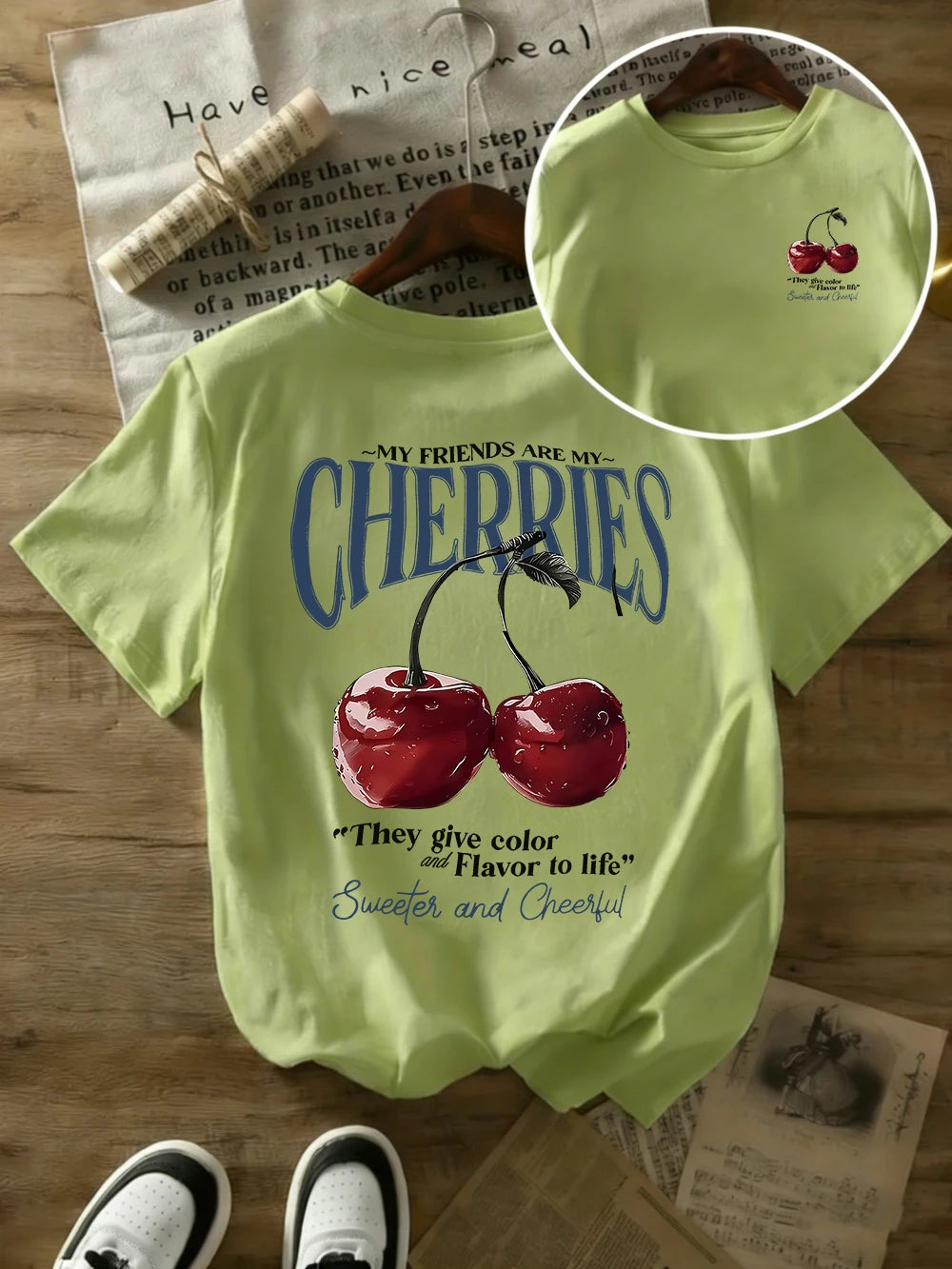 Summer Sweeter Cherries Prints T-Shirts