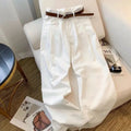 White High-Waist Wide Leg Jeans