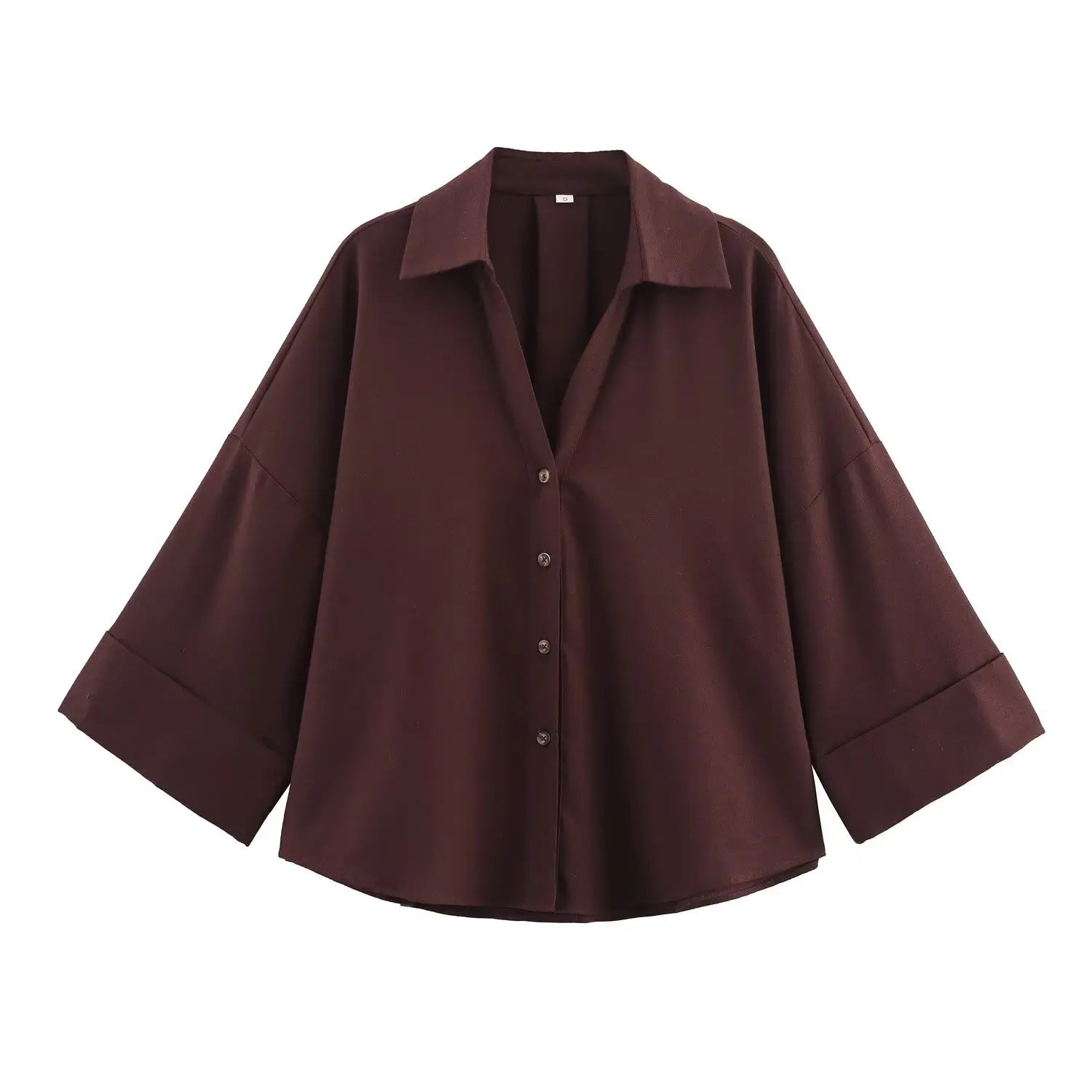 Asymmetric Hem Button Women's Shirts