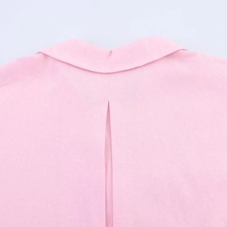 Asymmetric Hem Button Women's Shirts
