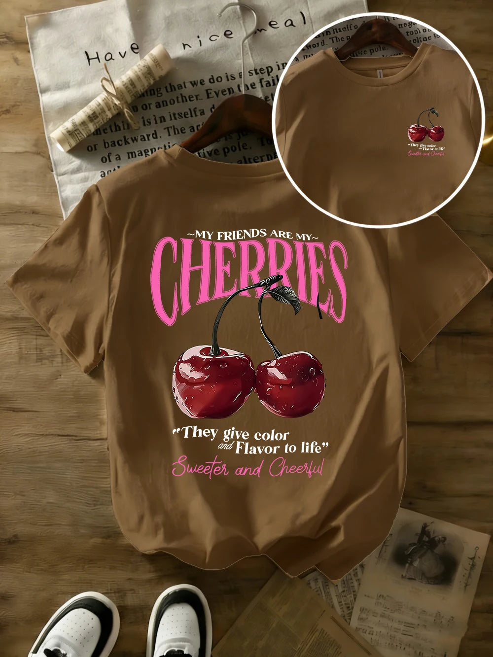 Summer Sweeter Cherries Prints T-Shirts