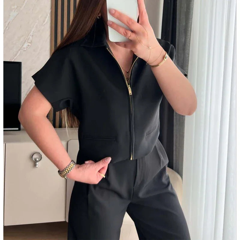 Women's Cropped Summer Jacket Short Sleeve