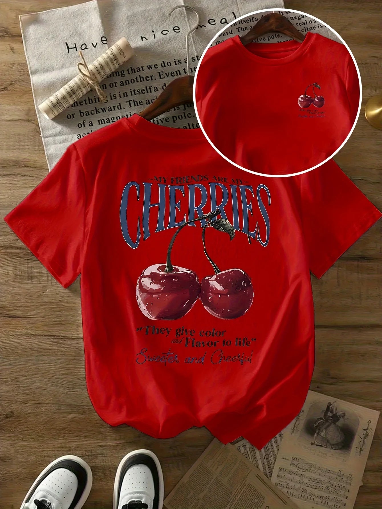 Summer Sweeter Cherries Prints T-Shirts