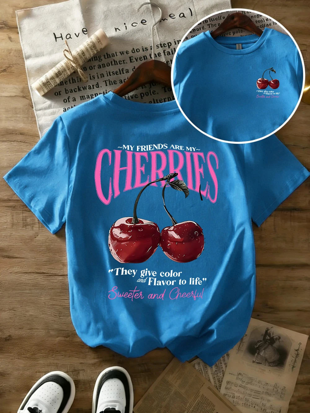 Summer Sweeter Cherries Prints T-Shirts