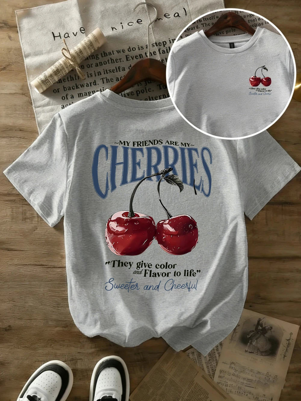 Summer Sweeter Cherries Prints T-Shirts