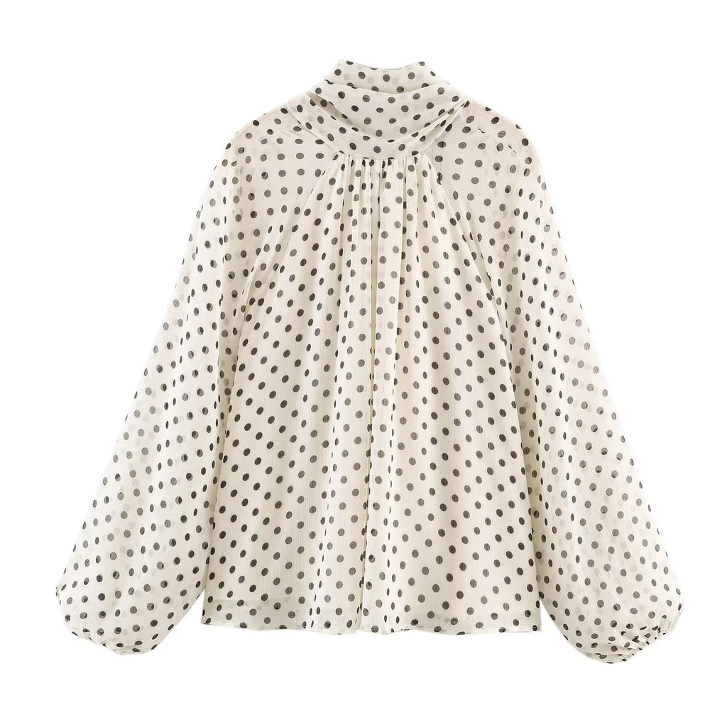 Polka Dot High Collar