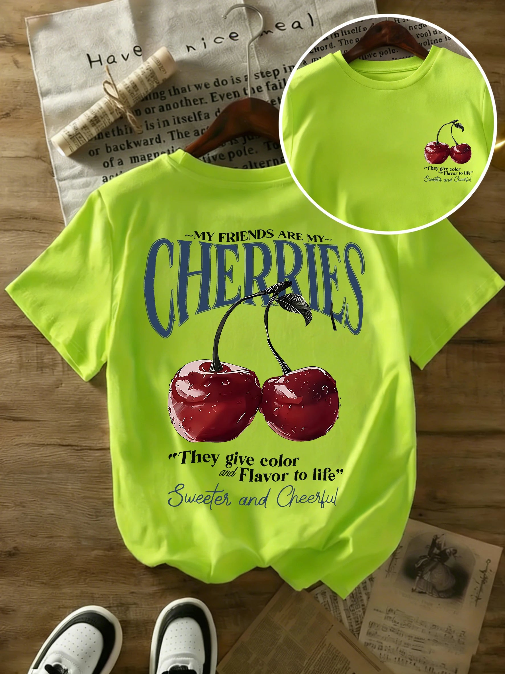 Summer Sweeter Cherries Prints T-Shirts