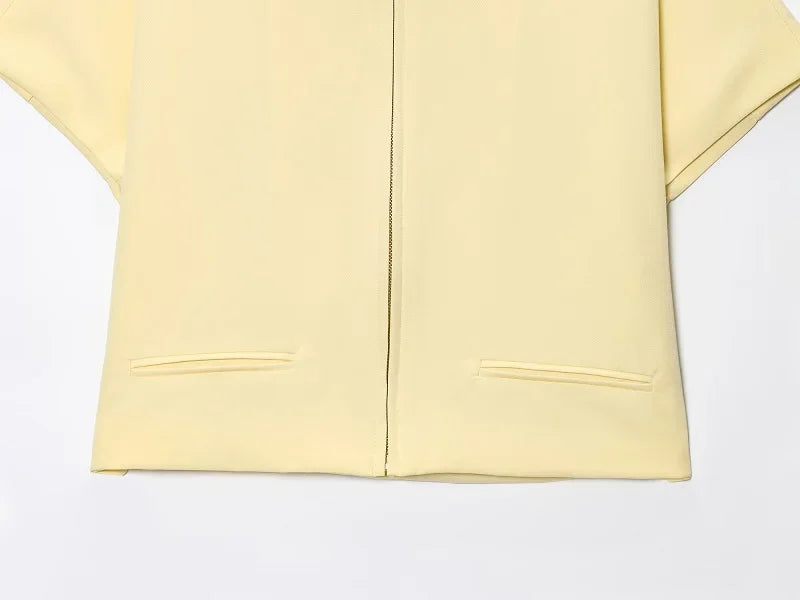 Women's Cropped Summer Jacket Short Sleeve
